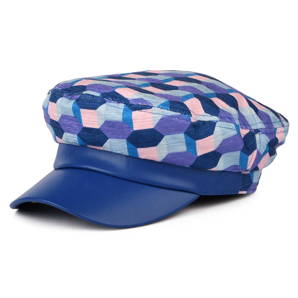 Seeberger Hats Graphic Fiddler Cap - Violet-Blue