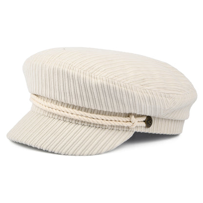 Brixton Hats Jumbo Cord Fiddler Cap - Off White