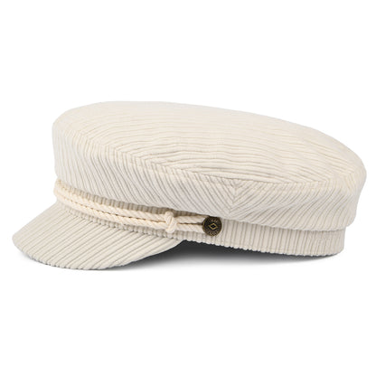 Brixton Hats Jumbo Cord Fiddler Cap - Off White