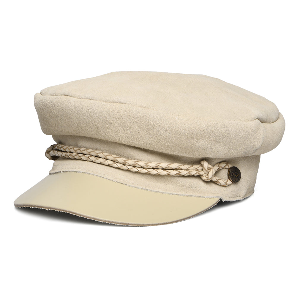 Brixton Hats Kayla Reserve Suede Fiddler Cap - Cream