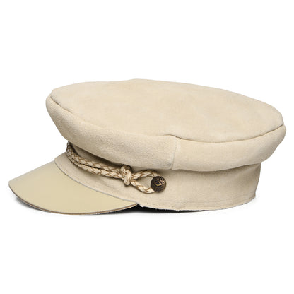 Brixton Hats Kayla Reserve Suede Fiddler Cap - Cream