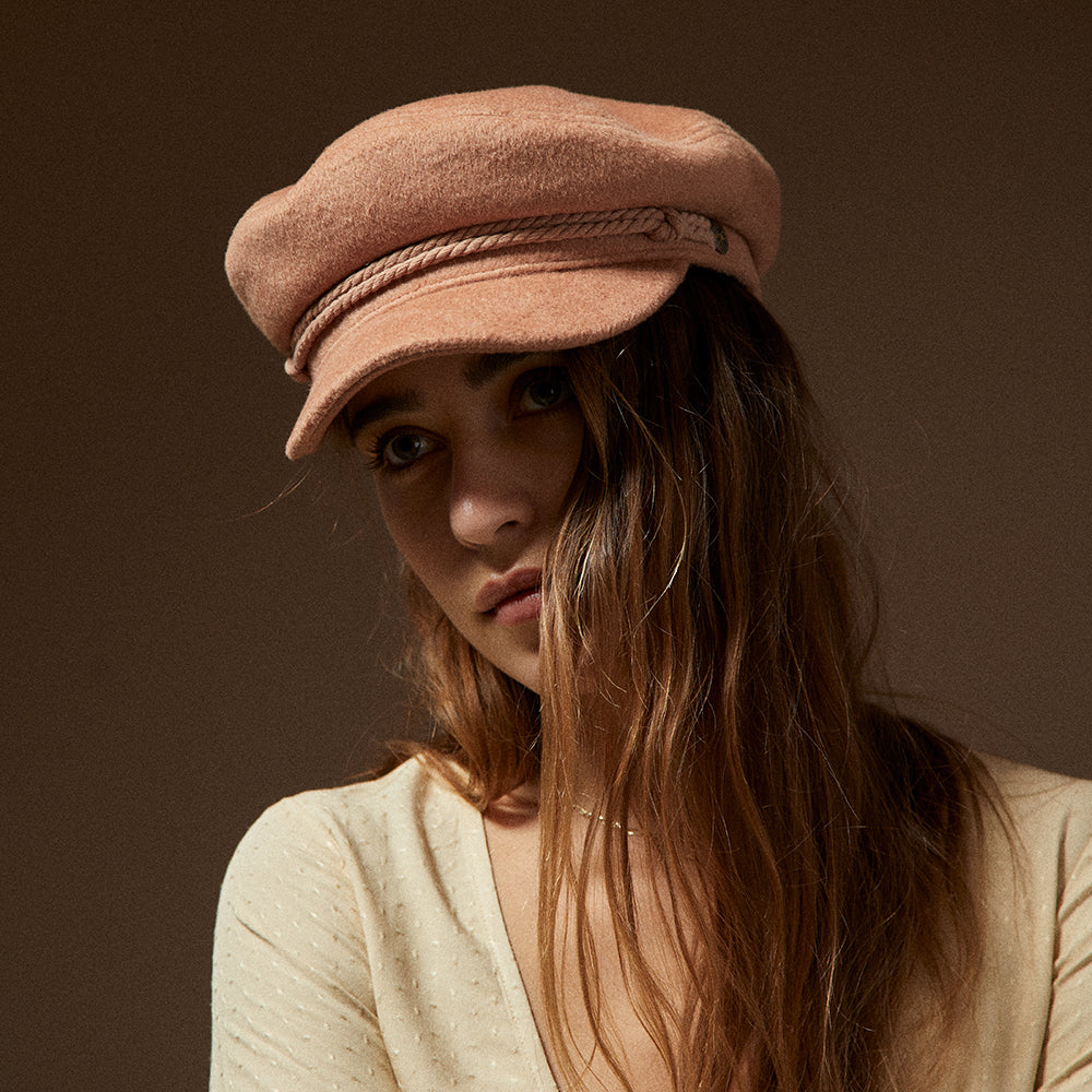 Brixton Hats Wool Blend Fiddler Cap - Rose