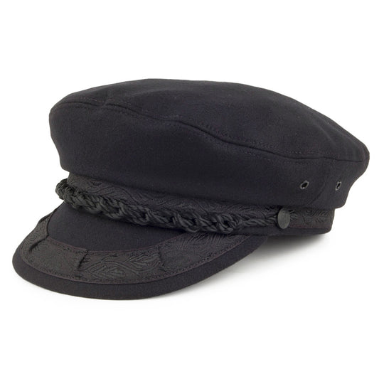 Jaxon & James Wool Greek Fisherman Cap - Black