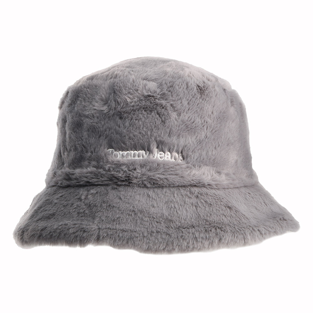 Tommy Hilfiger Hats TJW Fuzzy Reversible Faux Fur Bucket Hat - Ecru