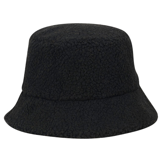 Scala Hats Kirsten Faux Sherpa Bucket Hat - Black