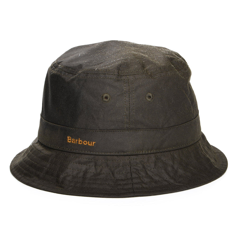 Barbour Hats Belsay Waxed Cotton Bucket Hat - Olive