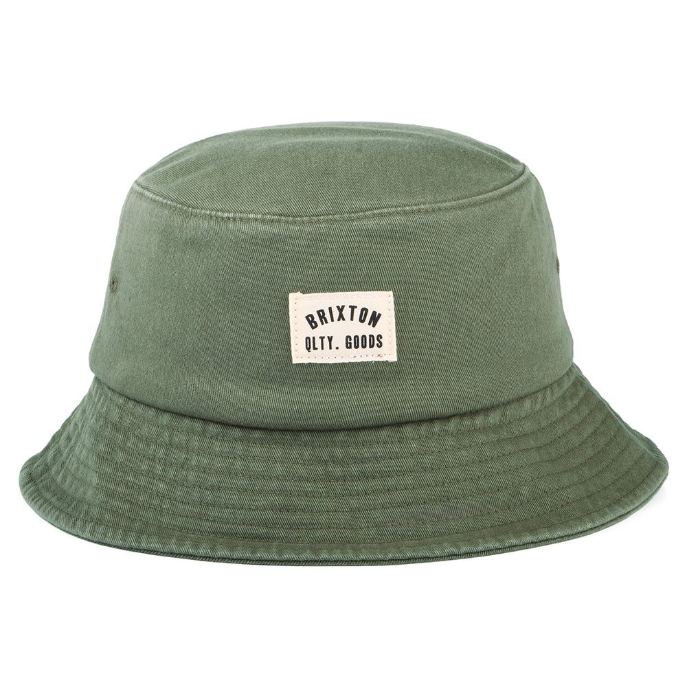 Brixton Hats Woodburn Washed Packable Bucket Hat - Olive