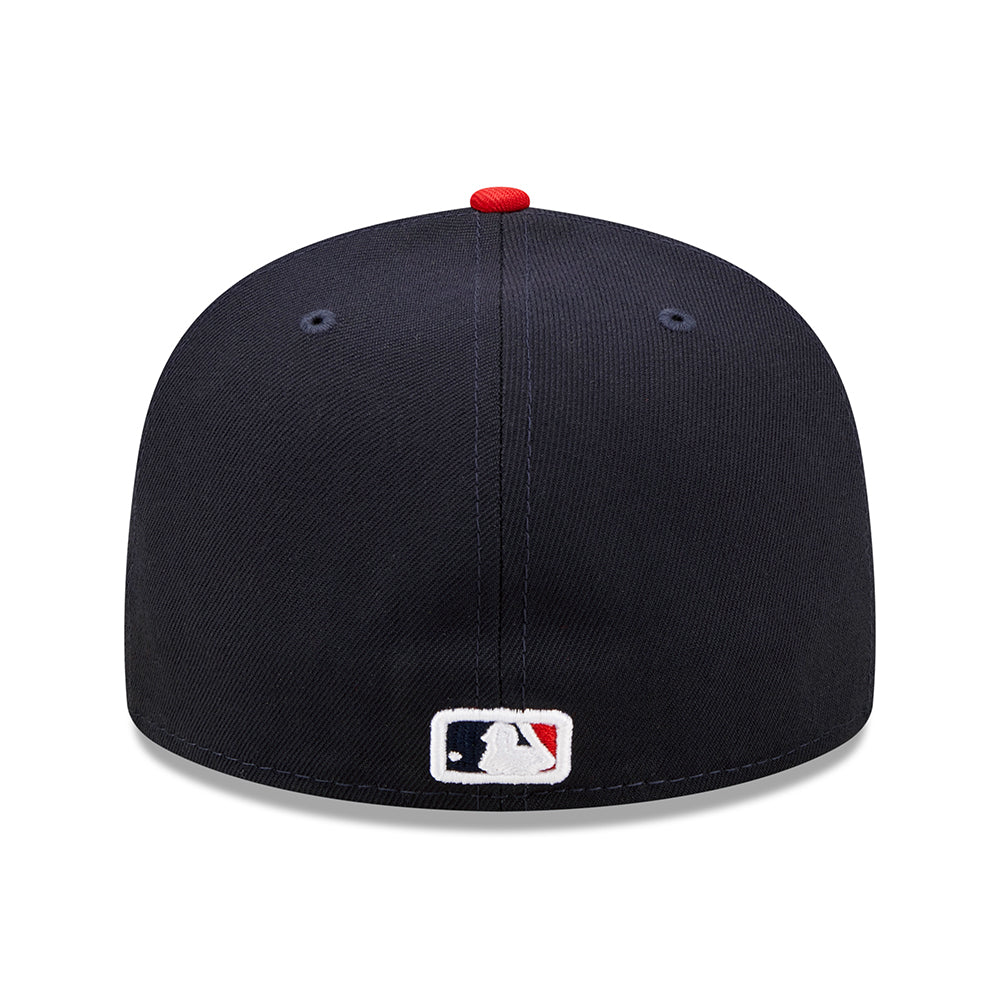 New Era 59FIFTY Cleveland Guardians Baseball Cap - MLB On Field AC Perf - Navy-Red