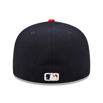 New Era 59FIFTY Cleveland Guardians Baseball Cap - MLB On Field AC Perf - Navy-Red