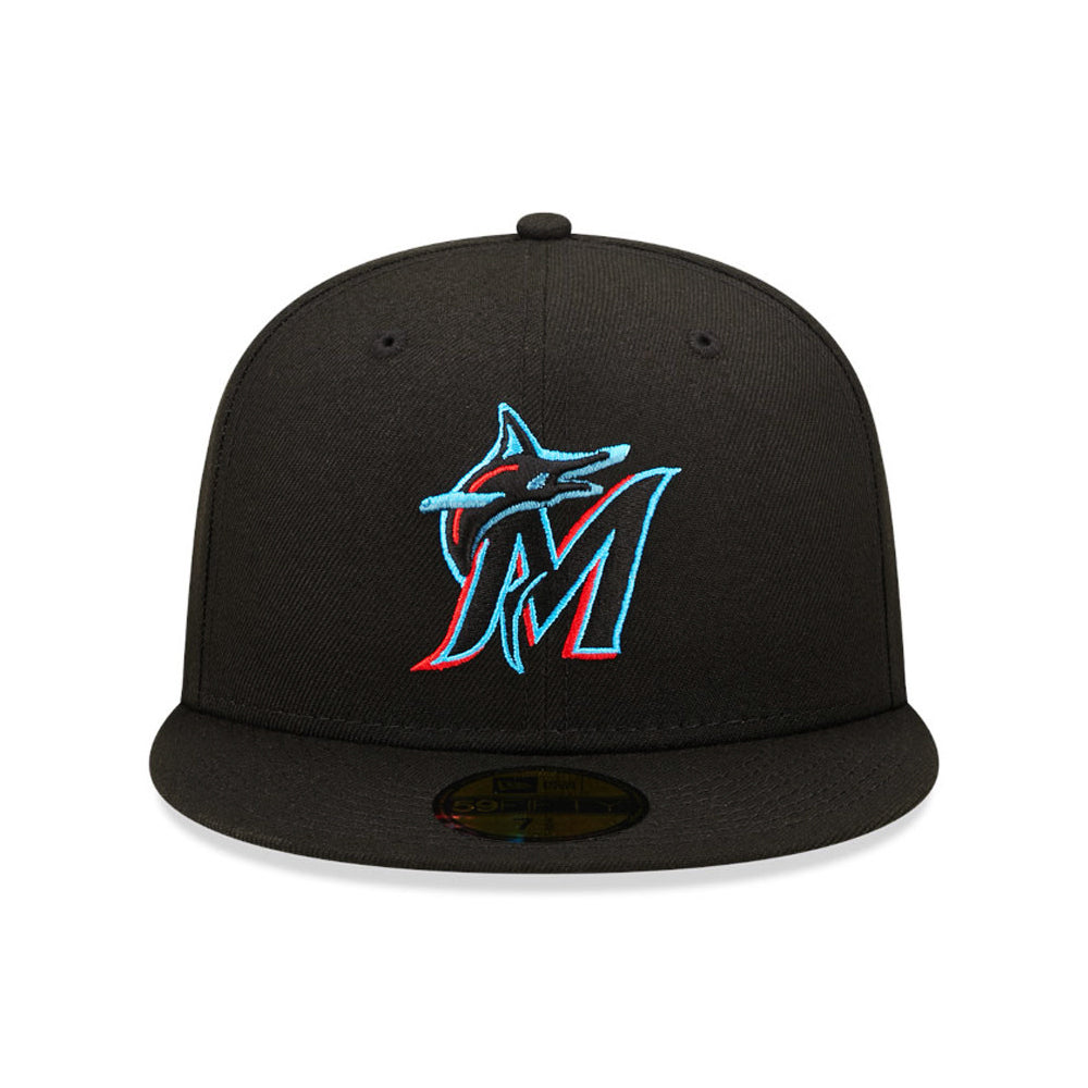 New Era 59FIFTY Miami Marlins Baseball Cap - MLB On Field AC Perf - Black