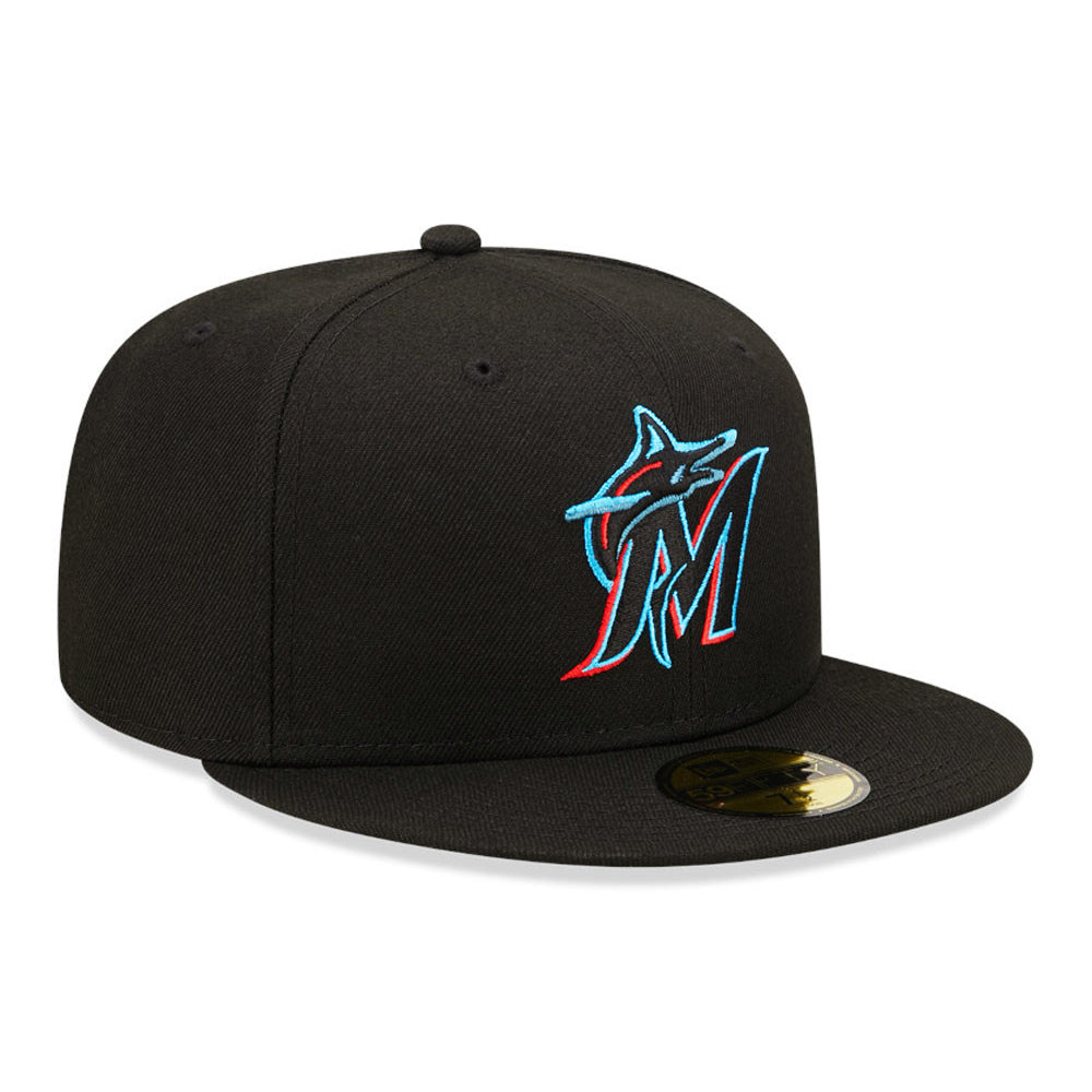 New Era 59FIFTY Miami Marlins Baseball Cap - MLB On Field AC Perf - Black