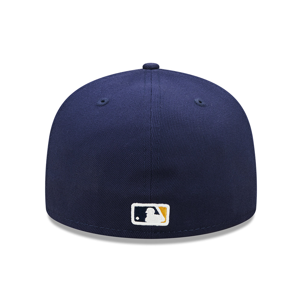 New Era 59FIFTY Milwaukee Brewers Baseball Cap - MLB On Field AC Perf - Navy Blue