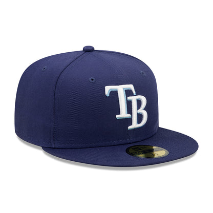 New Era 59FIFTY Tampa Bay Rays Baseball Cap - MLB On Field AC Perf - Navy Blue