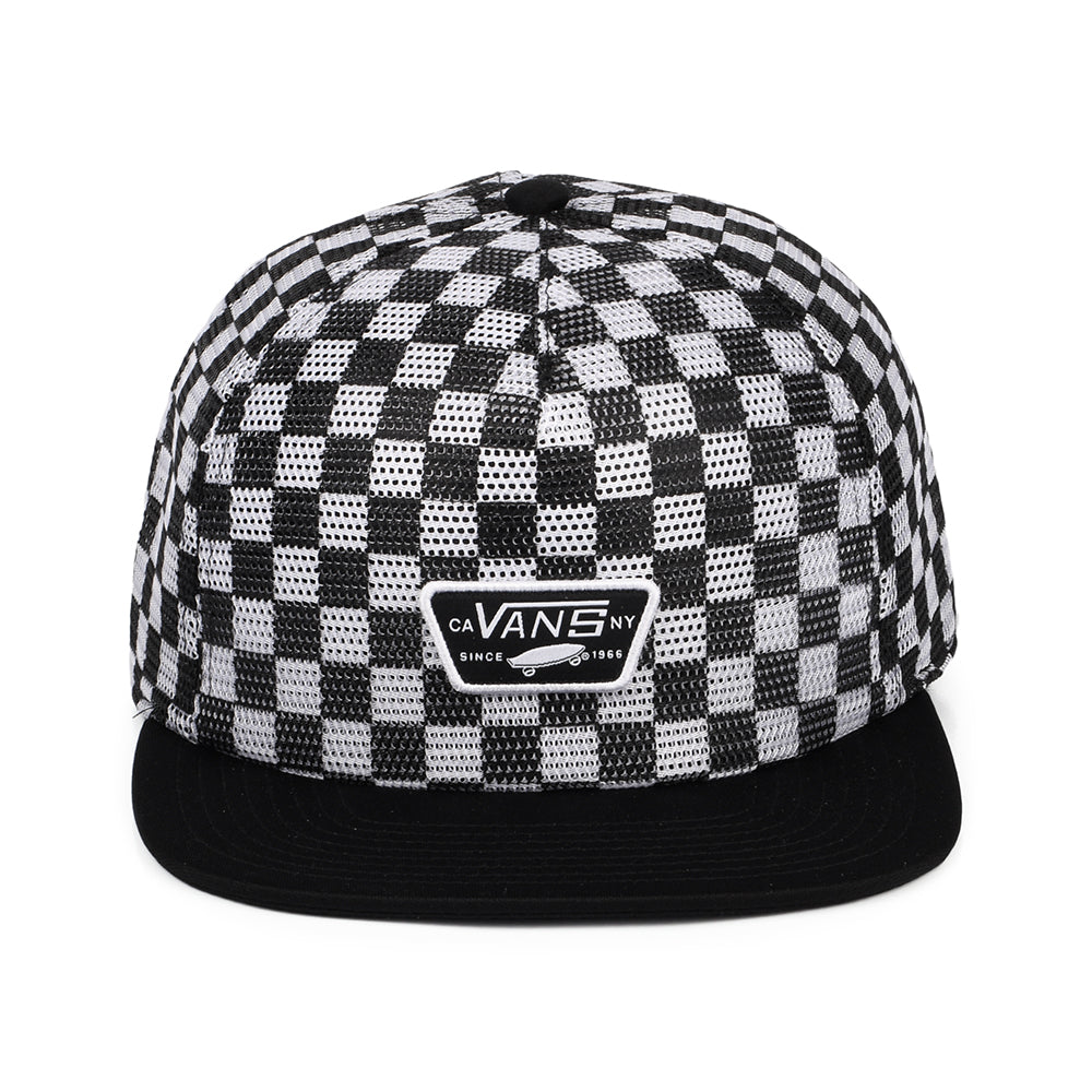 Vans Hats Full Patch Check Mesh Trucker Cap - Black-White