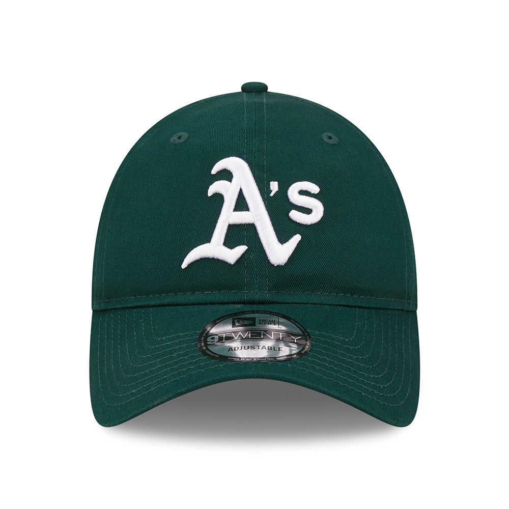 New Era 9TWENTY Oakland Athletics Baseball Cap - MLB League Essential - Dark Green-White