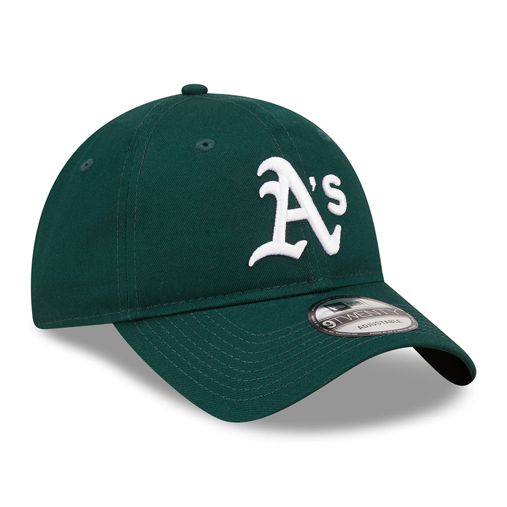 New Era 9TWENTY Oakland Athletics Baseball Cap - MLB League Essential - Dark Green-White