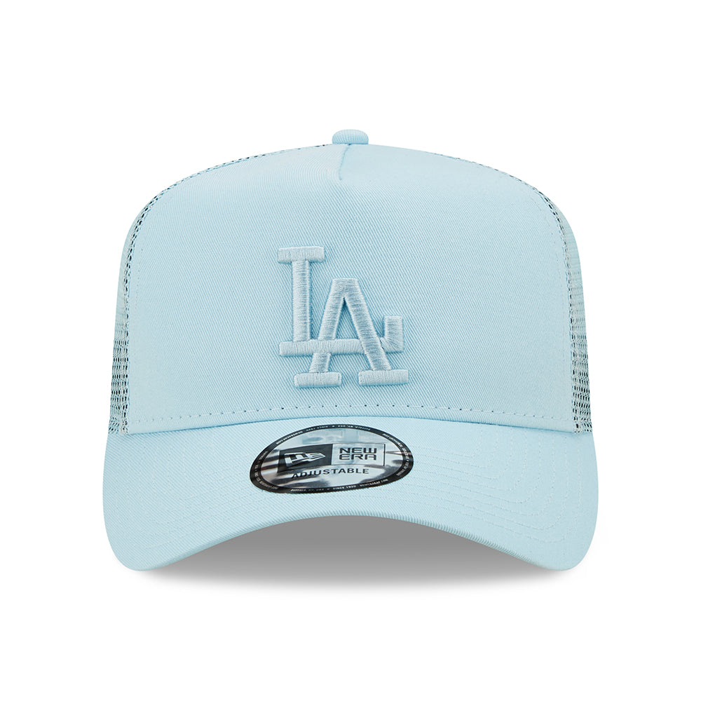 New Era L.A. Dodgers A-Frame Trucker Cap - MLB Tonal Mesh - Light Blue