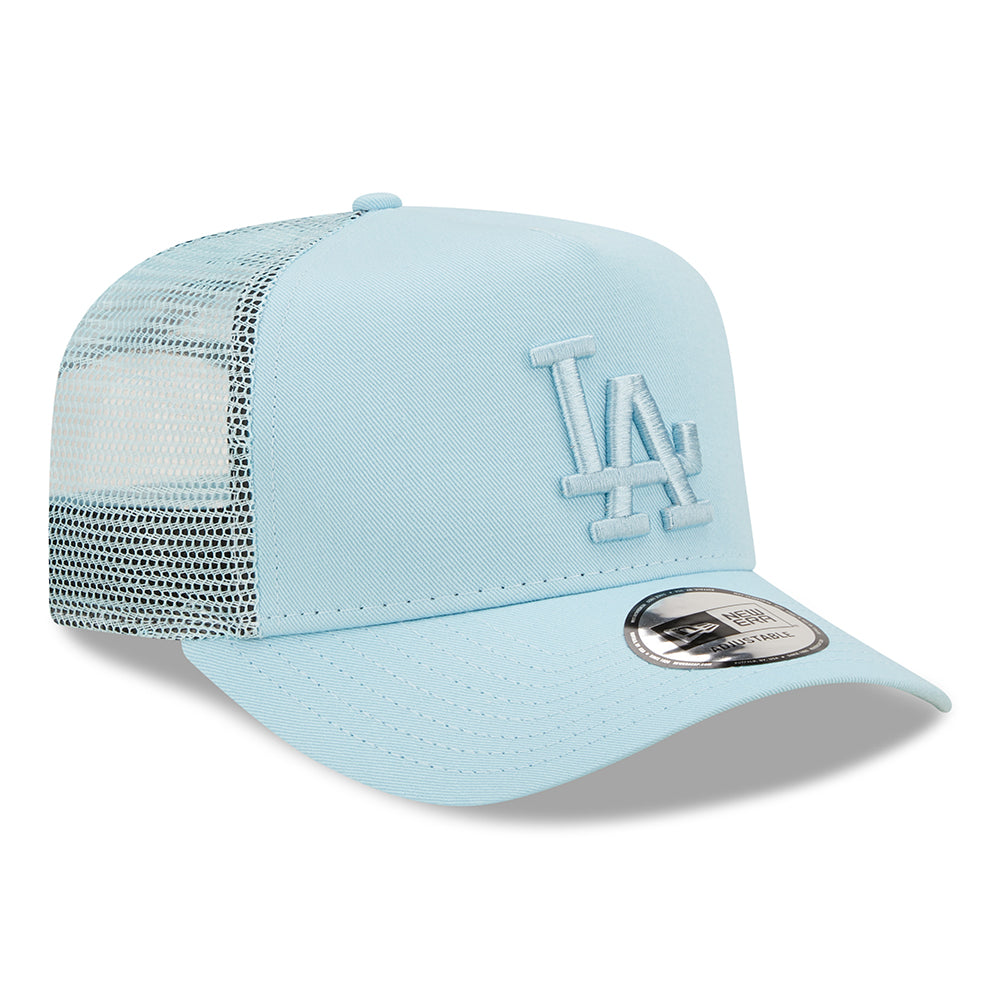 New Era L.A. Dodgers A-Frame Trucker Cap - MLB Tonal Mesh - Light Blue