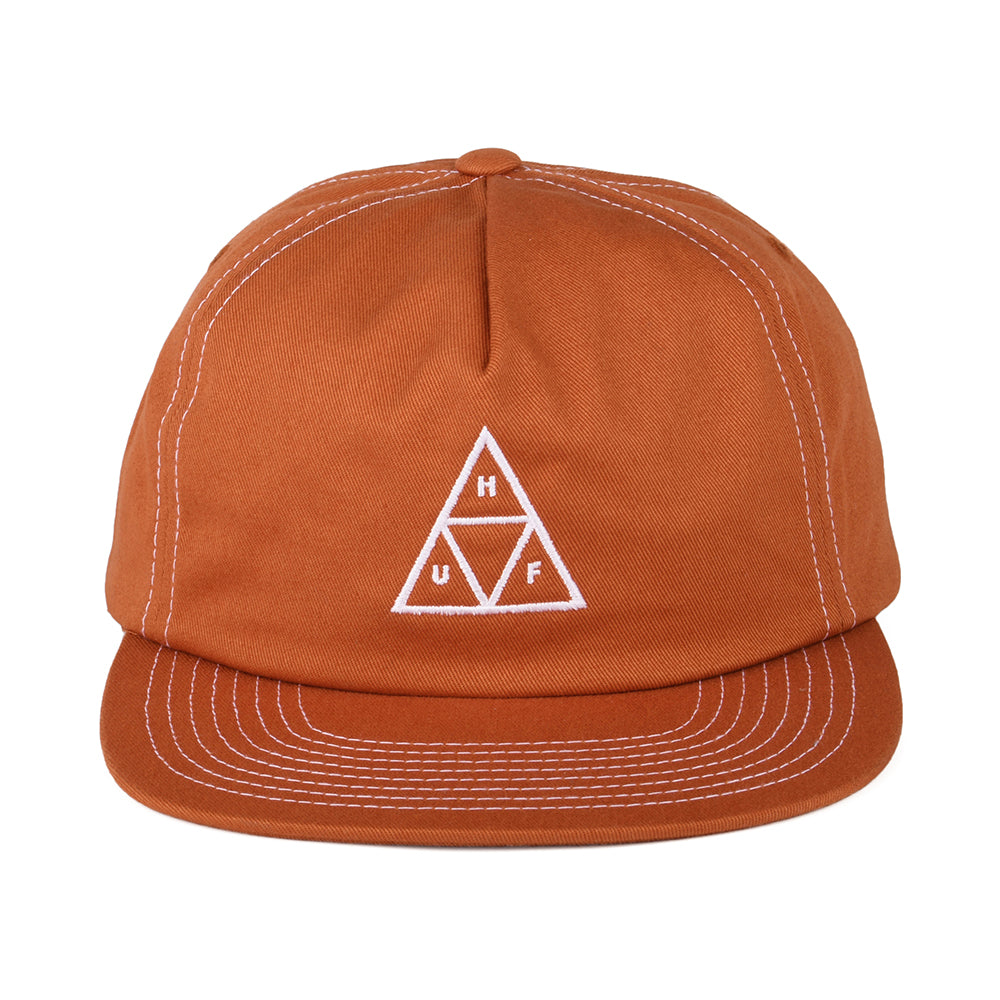 HUF Triple Triangle Unstructured Snapback Cap - Camel-White