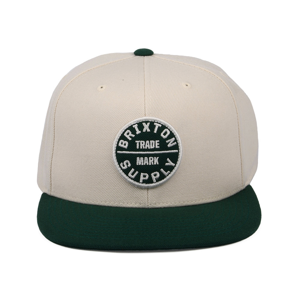 Brixton Hats Oath III Snapback Cap - Cream-Green