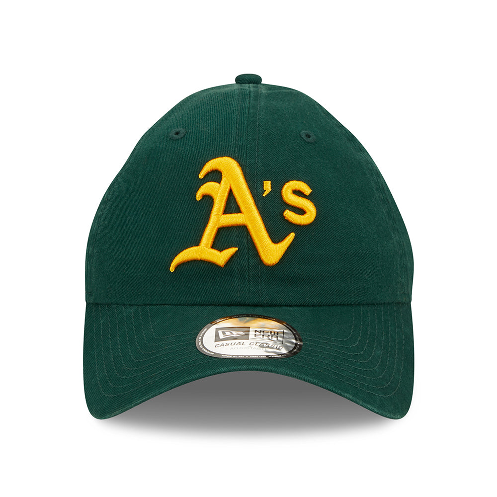 New Era 9TWENTY Oakland Athletics Baseball Cap - MLB League Essential - Dark Green-Yellow