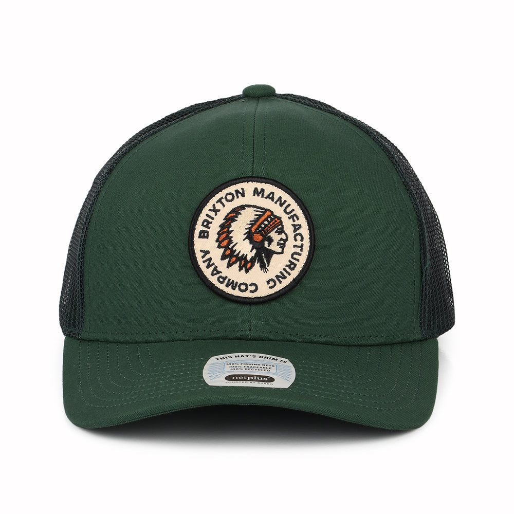 Brixton Hats Rival Stamp NetPlus MP Trucker Cap - Pine Green