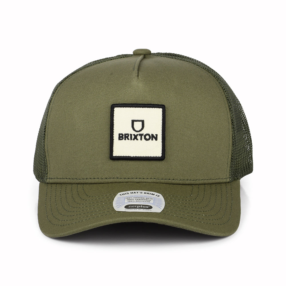 Brixton Hats Alpha Block NetPlus C MP Trucker Cap - Olive