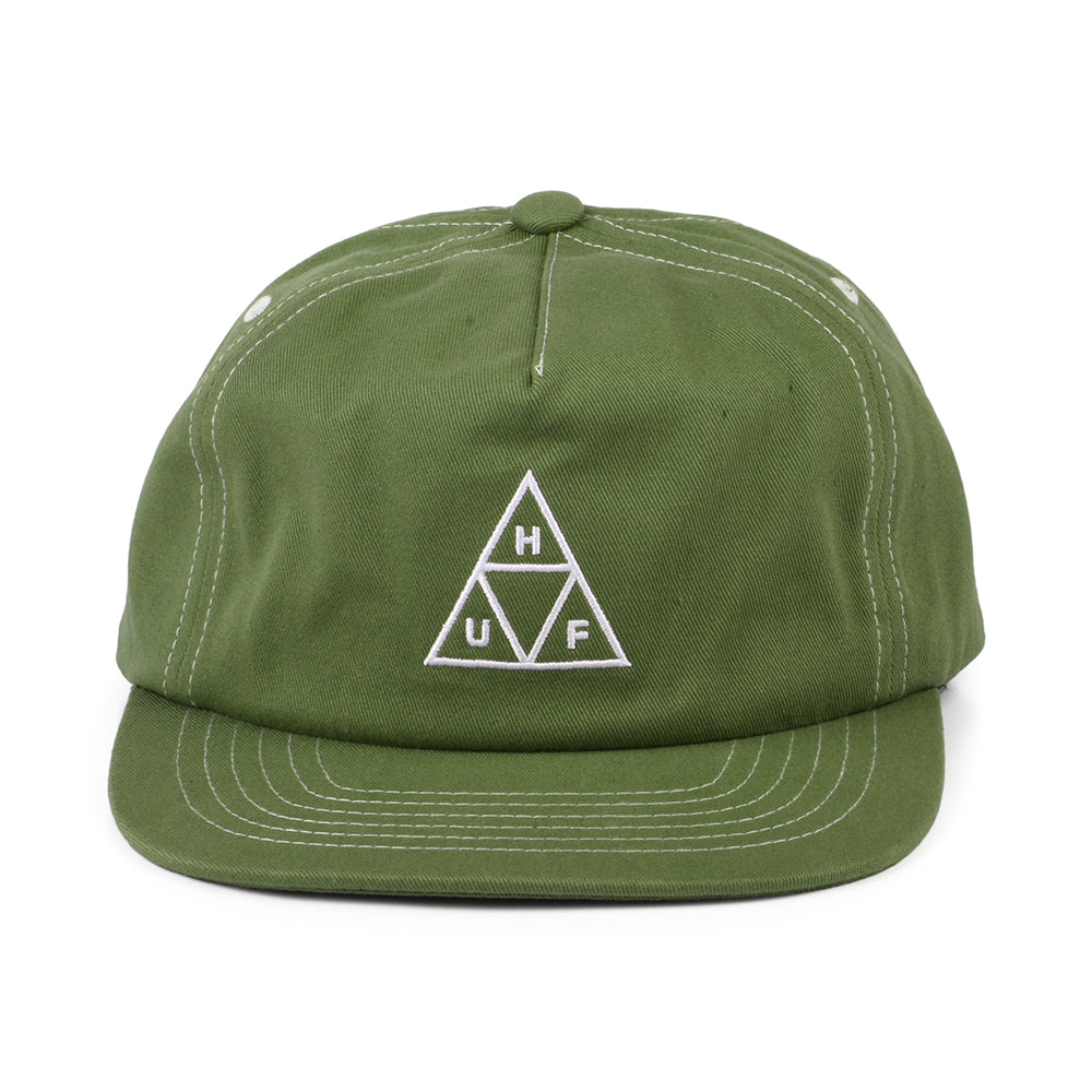 HUF Triple Triangle Unstructured Snapback Cap - Light Olive-White