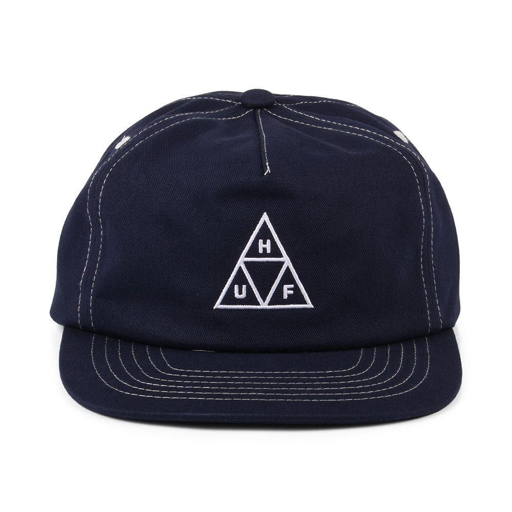 HUF Triple Triangle Unstructured Snapback Cap - Navy-White