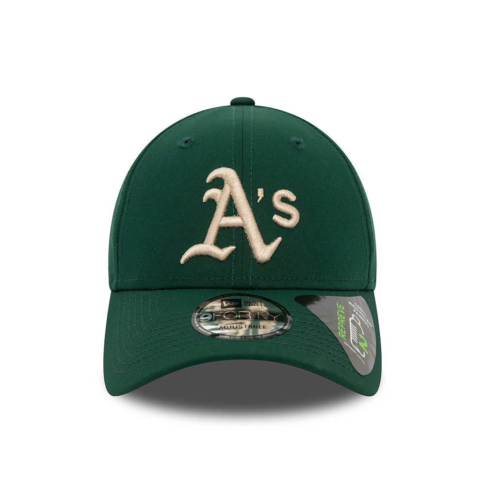 New Era 9FORTY Oakland Athletics Baseball Cap - MLB Repreve - Dark Green-Stone