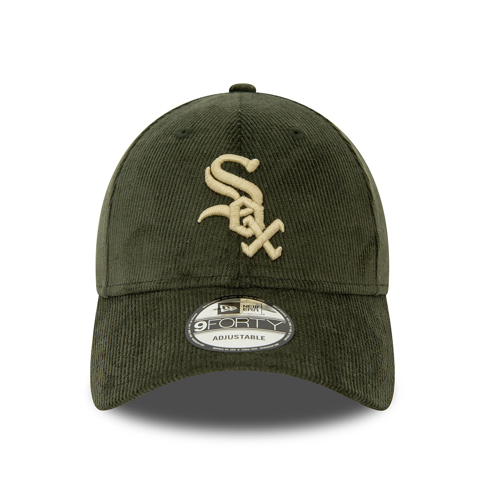 New Era 9FORTY Chicago White Sox Baseball Cap - MLB Cord - Olive-Stone