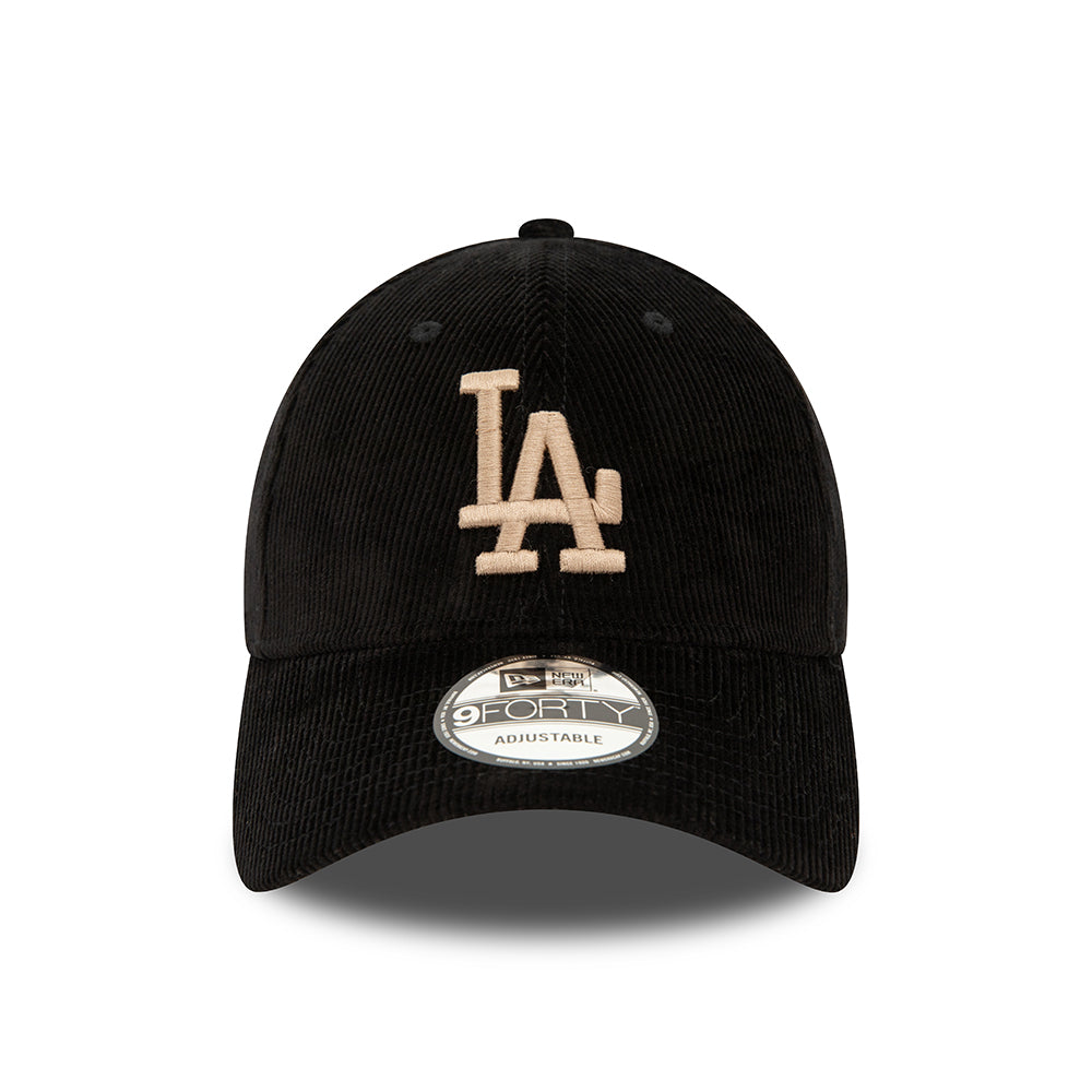 New Era 9FORTY L.A. Dodgers Baseball Cap - MLB Cord - Black-Light Brown