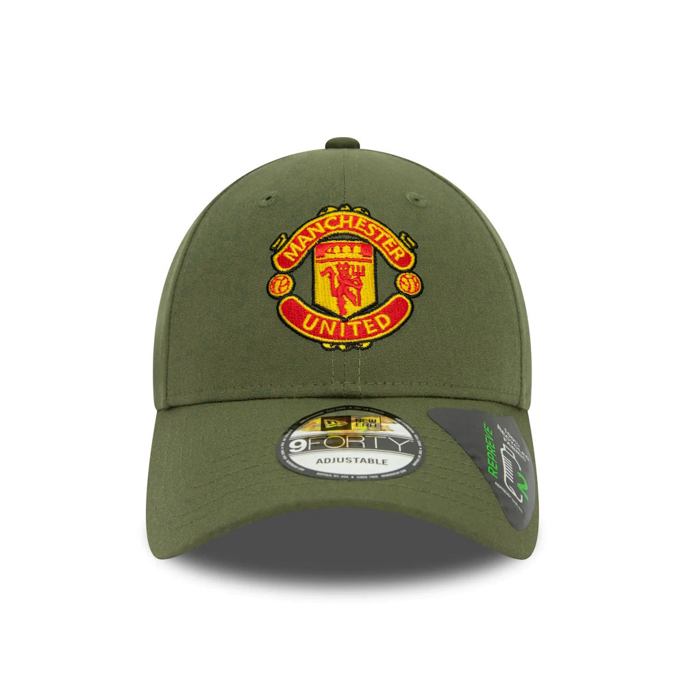 New Era 9FORTY Manchester United FC Baseball Cap - Repreve Seasonal Pop - Olive