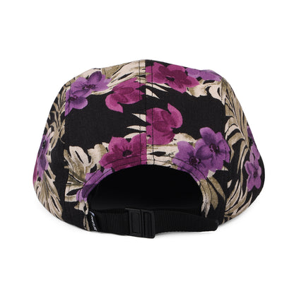 The Quiet Life Hats Floral Organic Cotton 5 Panel Cap - Black-Purple