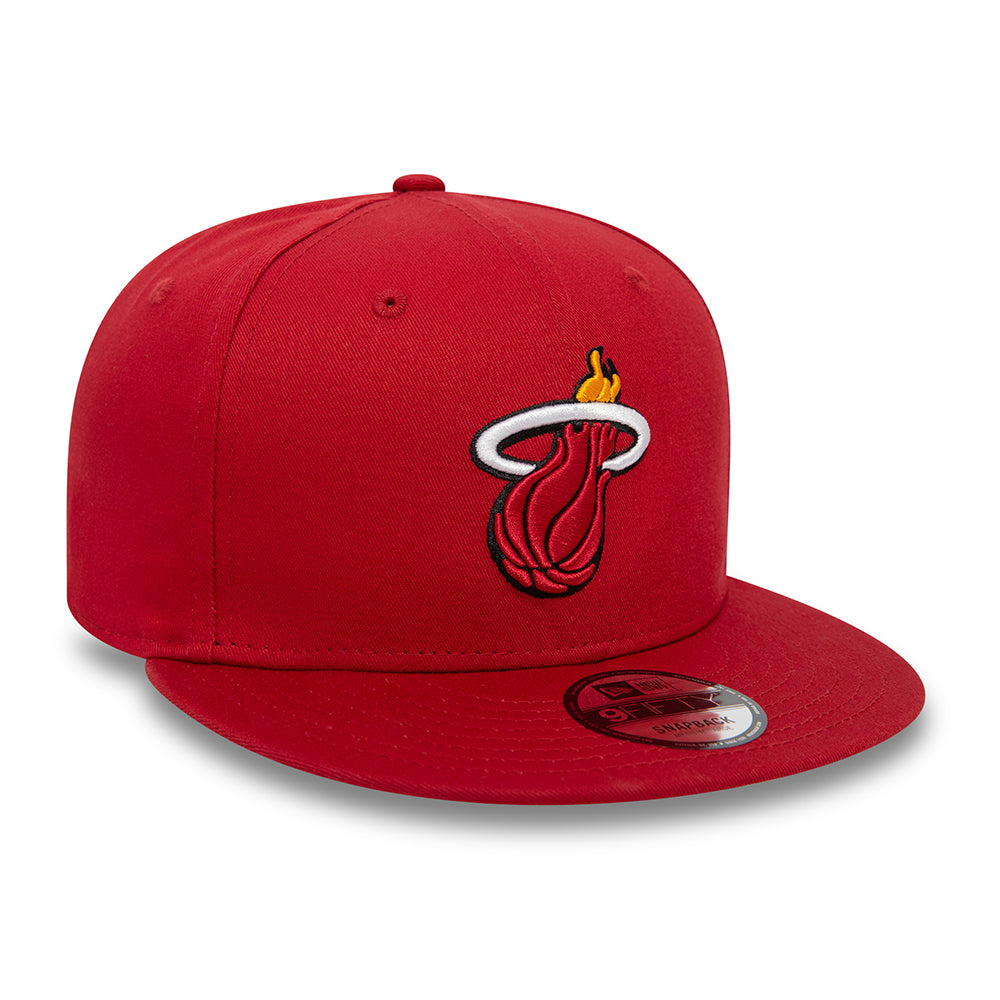 New Era 9FIFTY Miami Heat Snapback Cap - NBA Rear Logo - Red