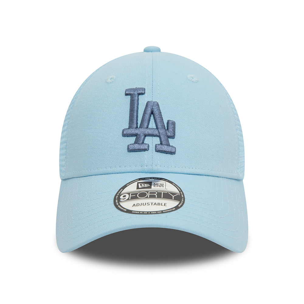 New Era 9FORTY L.A. Dodgers Trucker Cap - MLB Home Field - Ice Blue-Blue