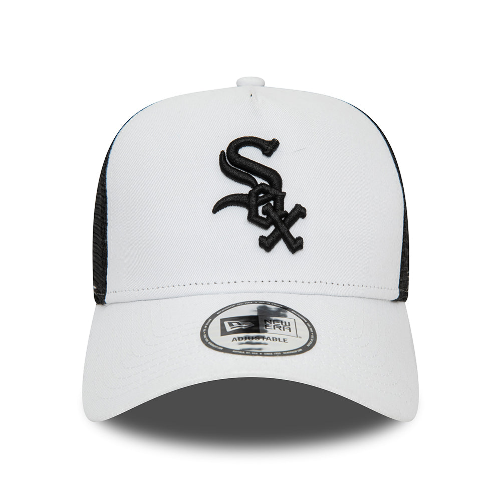 New Era Chicago White Sox A-Frame Trucker Cap - MLB League Essential - White-Black