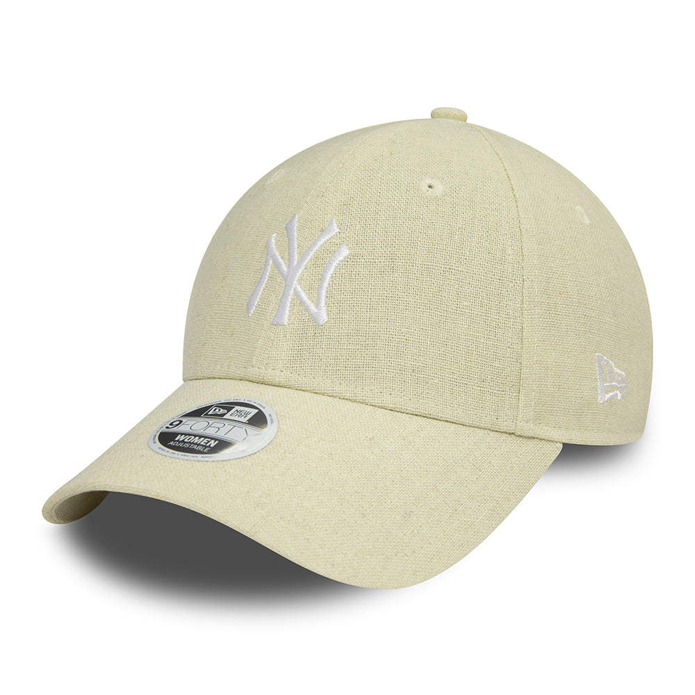 New Era Womens 9FORTY New York Yankees Baseball Cap - MLB Linen - Ston ...