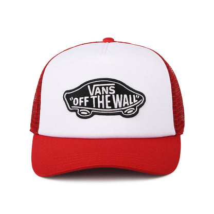 Vans Hats Classic Patch Curved Brim Trucker Cap - White-Red