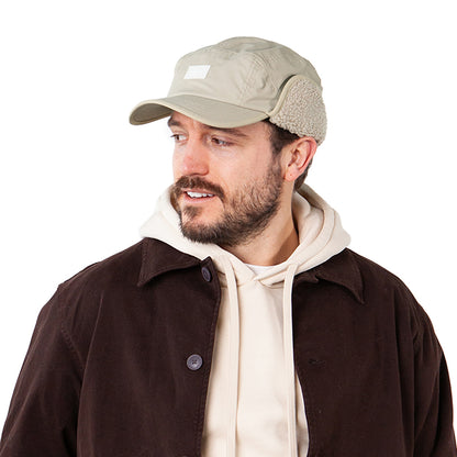 Barts Hats Hydero Water Resistant 5 Panel Cap with Earflaps - Beige