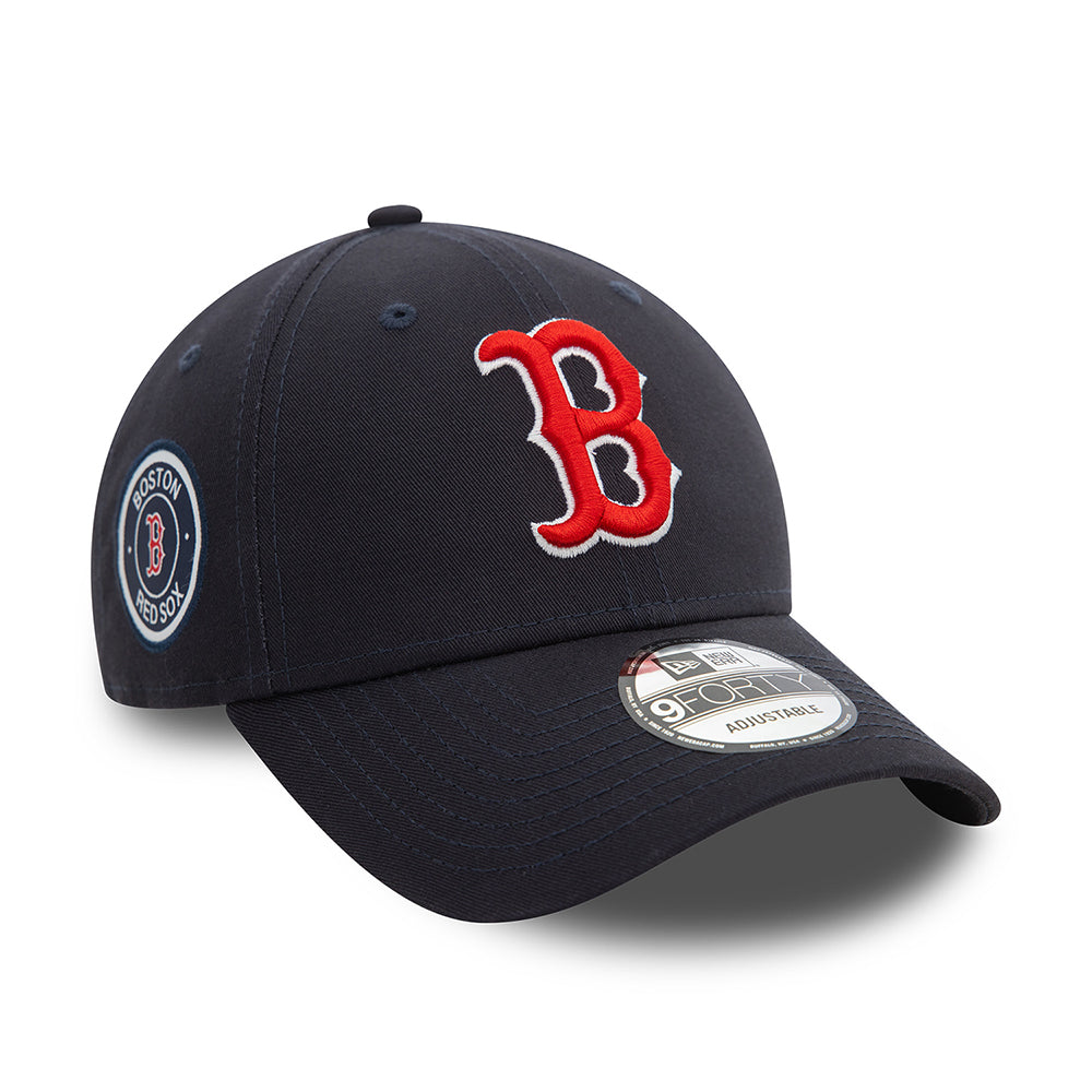 New Era 9FORTY Boston Red Sox Baseball Cap - MLB Side Patch - Navy Blue