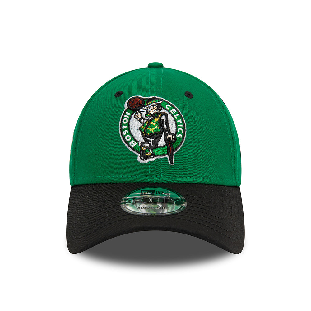 New Era 9FORTY Boston Celtics Baseball Cap - NBA Side Patch - Green-Black