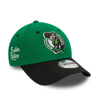 New Era 9FORTY Boston Celtics Baseball Cap - NBA Side Patch - Green-Black