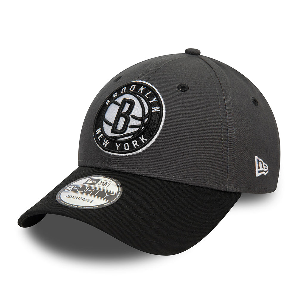 New Era 9FORTY Brooklyn Nets Baseball Cap - NBA Side Patch - Graphite-Black