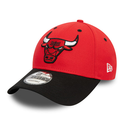 New Era 9FORTY Chicago Bulls Baseball Cap - NBA Side Patch - Red-Black