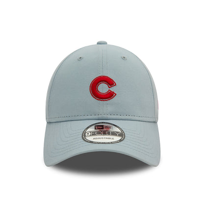 New Era 9FORTY Chicago Cubs Baseball Cap - MLB Washed - Baby Blue-Scarlet