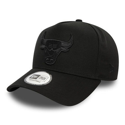 New Era Chicago Bulls A-Frame Snapback Cap - NBA Monochrome - Black On Black