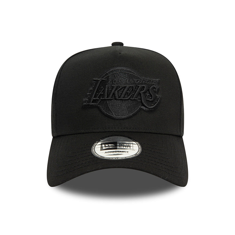 New Era L.A. Lakers A-Frame Snapback Cap - NBA Monochrome - Black On Black