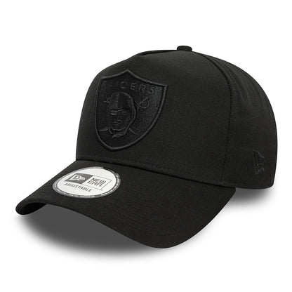 New Era Las Vegas Raiders A-Frame Snapback Cap - NFL Monochrome - Black On Black