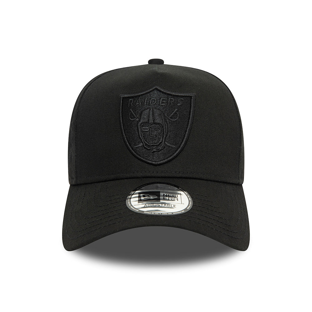 New Era Las Vegas Raiders A-Frame Snapback Cap - NFL Monochrome - Black On Black